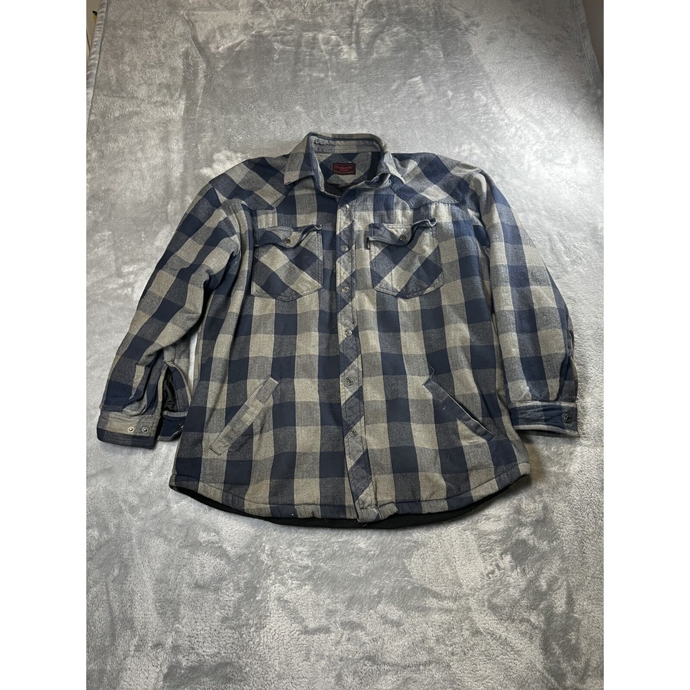 Five Brother Men's Large Long Sleeve Flannel Plaid Shacket Lined Shirt